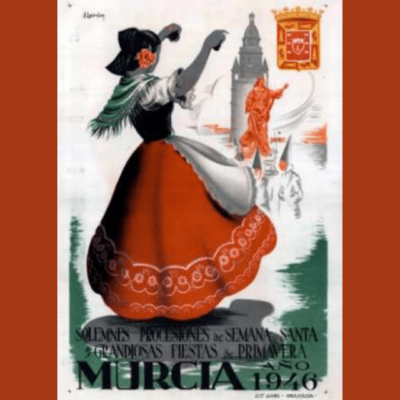 ¿Cómo eran los carteles de Semana Santa y Fiestas de Primavera de Murcia desde 1946 a 1950?