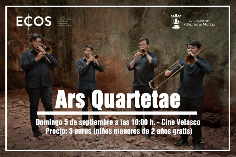 Entradas disponibles para el concierto ECOS de Ars Quartetae este domingo en el Cine Velasco