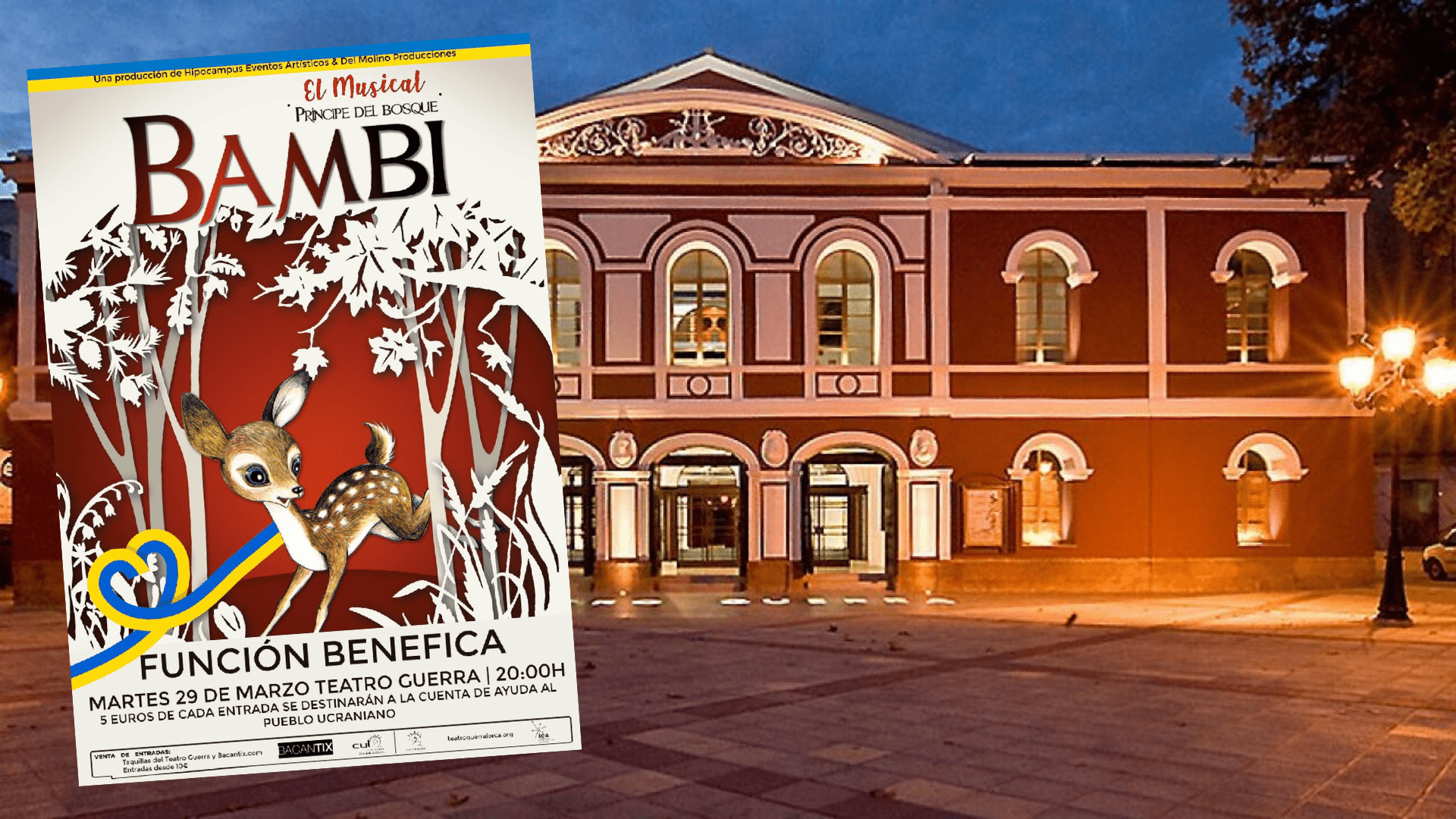 El Teatro Guerra de Lorca acogerá función benéfica de “Bambi, príncipe del Bosque” para recaudar fondos para el pueblo ucraniano