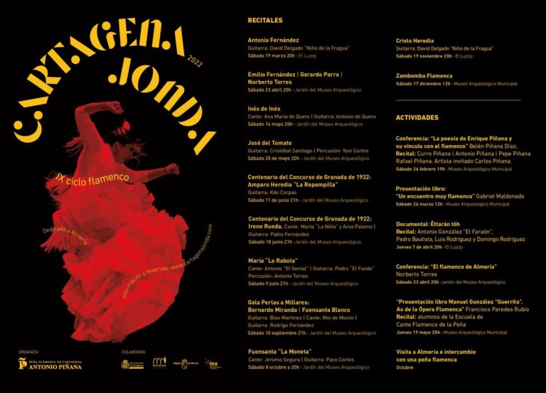 El IX Ciclo Flamenco Cartagena Jonda dedica su IX edición a Almería y sus cantes mineros