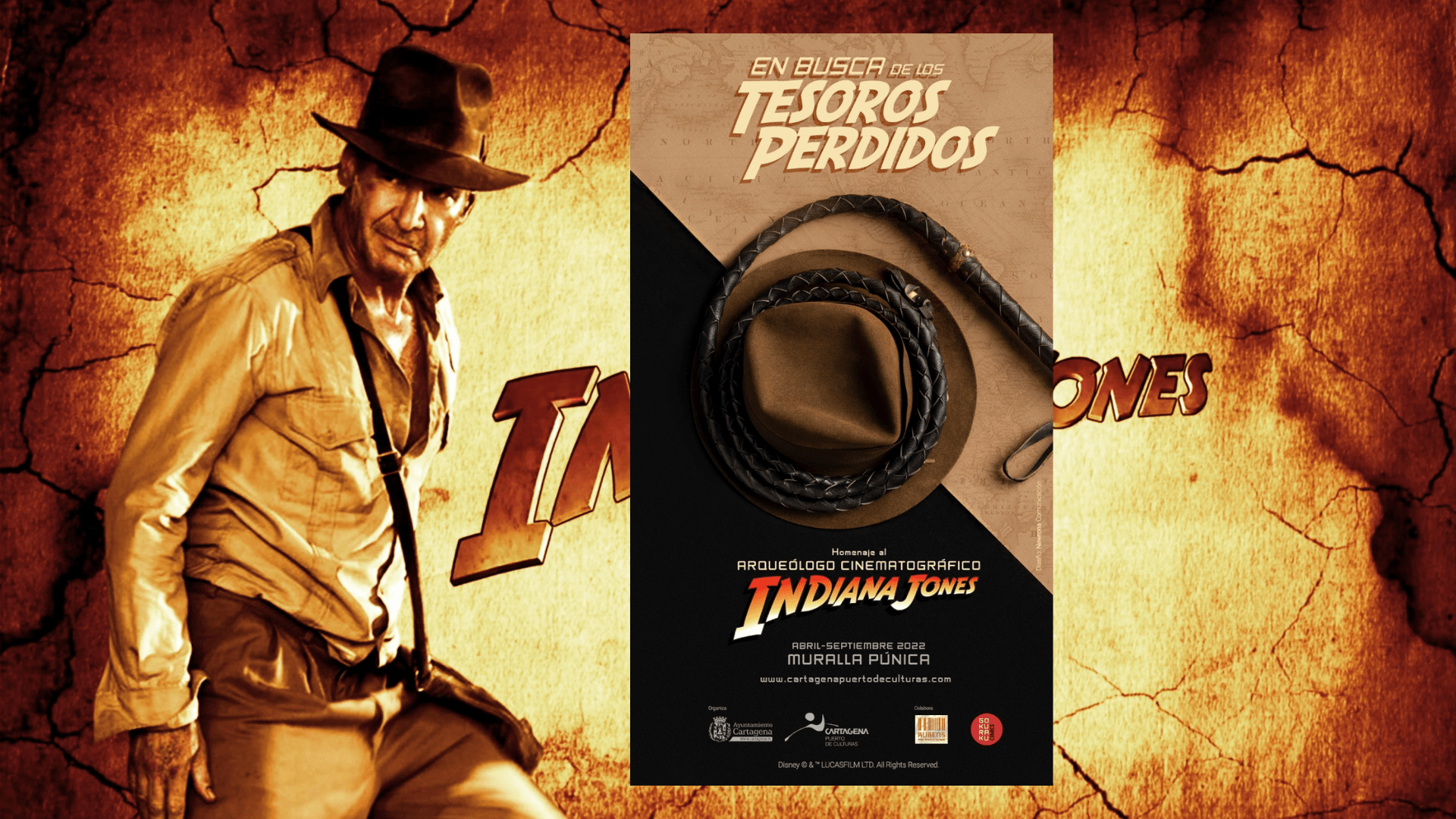 Cartagena acogerá una exposición sobre la figura de Indiana Jones con más de un centenar de objetos de la saga