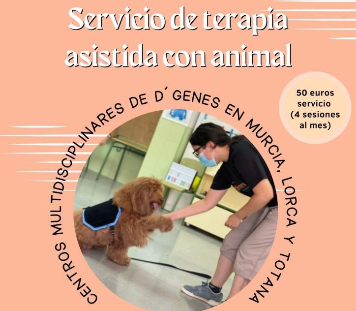 D´Genes ofertará el próximo curso 2022/2023 su servicio de Terapia asistida con animal en los centros multidisciplinares de Murcia, Lorca y Totana