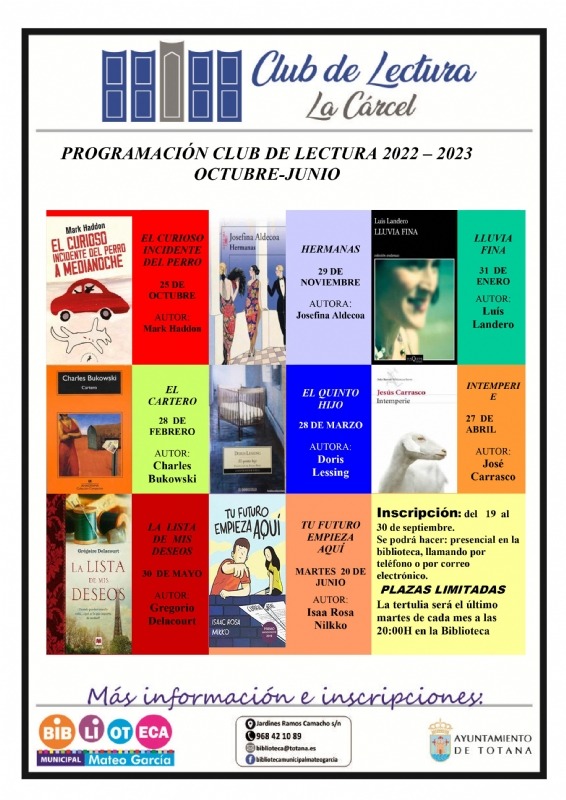TOTANA | El próximo lunes 19 de septiembre se abre el período de inscripción del Club de Lectura para el curso 2022/23