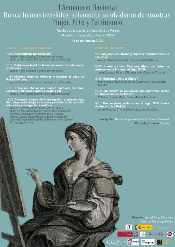 TOTANA | La Facultad de Letras de la UMU celebra el I seminario nacional de Mujer, Arte y Patrimonio, que contará con la participación de Juan Cánovas Mulero