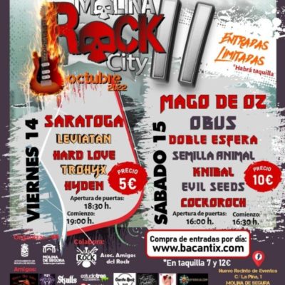 MOLINA DE SEGURA | El II ‘Molina Rock City’ se celebra los días 14 y 15 de octubre en el recinto REMO