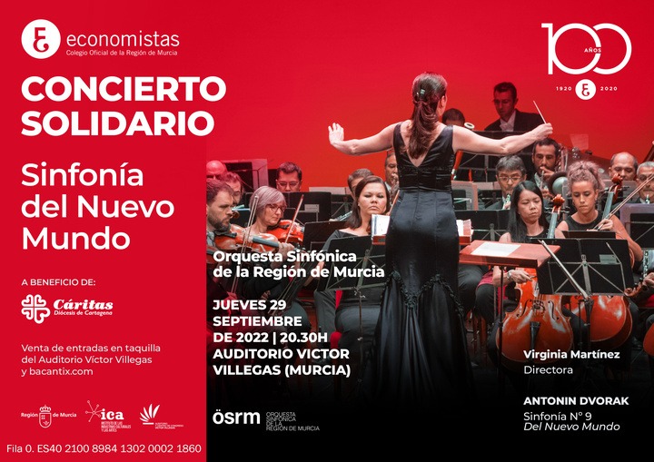 REGIÓN DE MURCIA | 
        La Orquesta Sinfónica de la Región interpreta la Sinfonía ‘Del nuevo mundo’ de Dvorák para celebrar los 100 años del Colegio de Economistas
