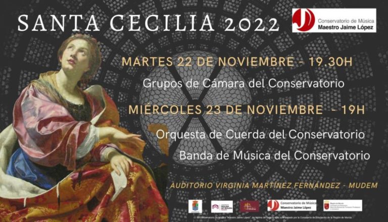 MOLINA DE SEGURA | El Conservatorio Profesional de Música ‘Maestro Jaime López’ de Molina de Segura ofrece varias actividades en honor a Santa Cecilia, patrona de la música, los días 22 y 23 de noviembre
