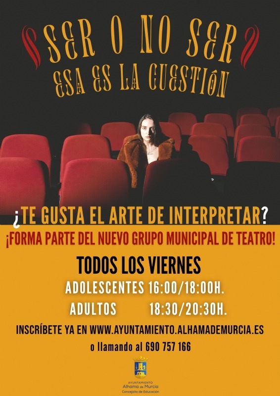 ALHAMA DE MURCIA | El lunes 14 de noviembre se abren las inscripciones para los talleres de teatro municipal 2022-2023