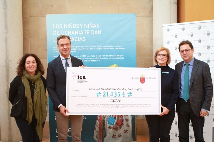 REGIÓN DE MURCIA | 
        La Comunidad dona a Unicef 21.400 euros de la recaudación de la Gala del Ballet del Kiev para apoyar a niños y familias de Ucrania