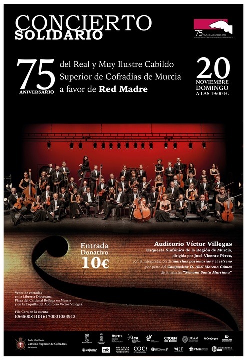 REGIÓN DE MURCIA | 
        La Orquesta Sinfónica de la Región interpreta marchas pasionarias para celebrar el 75 aniversario del Cabildo de Cofradías de Murcia