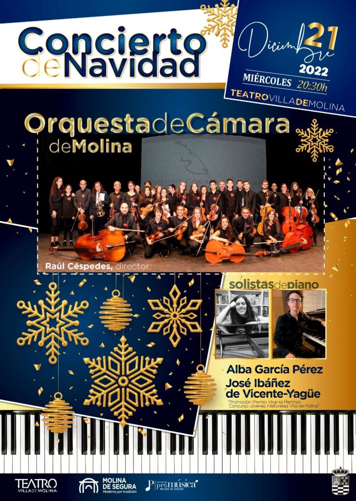 MOLINA DE SEGURA | La Orquesta de Cámara ‘Hims Mola’ de Molina de Segura ofrece un CONCIERTO DE NAVIDAD en el ‘Teatro Villa de Molina’ el miércoles 21 de diciembre