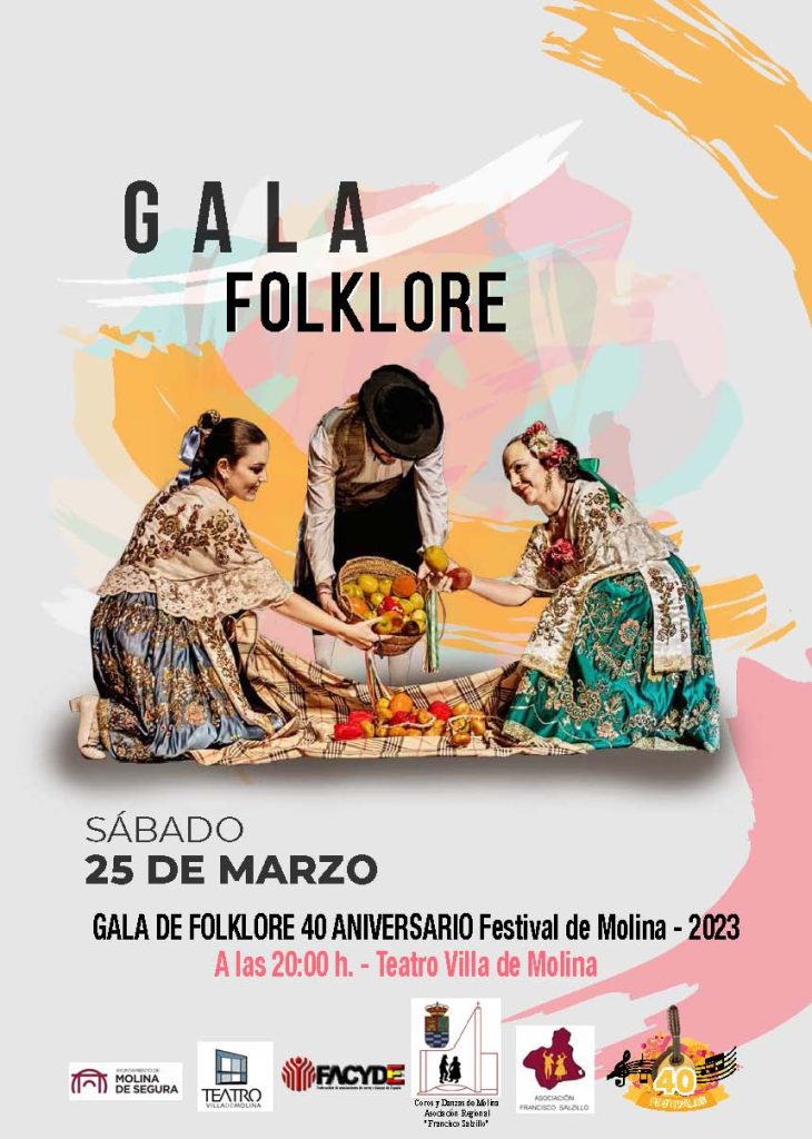 MOLINA DE SEGURA | El ‘Teatro Villa de Molina’ acoge una Gala de Folkore el sábado 25 de marzo con motivo del 40 aniversario del Festival de Folckore de la localidad