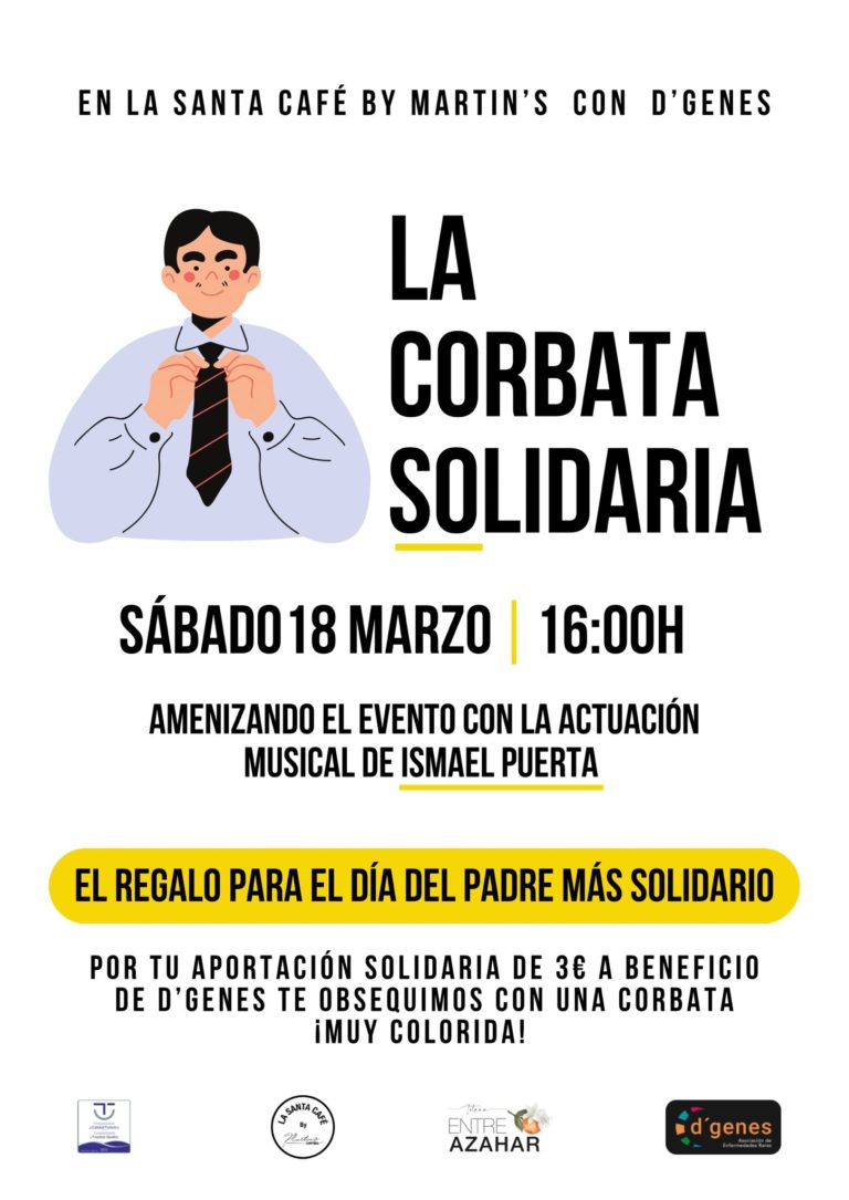 SOLIDARIDAD | La Santa Café by Martin´s de Totana organiza el próximo 18 de marzo “La corbata solidaria”, una iniciativa a beneficio de D´Genes