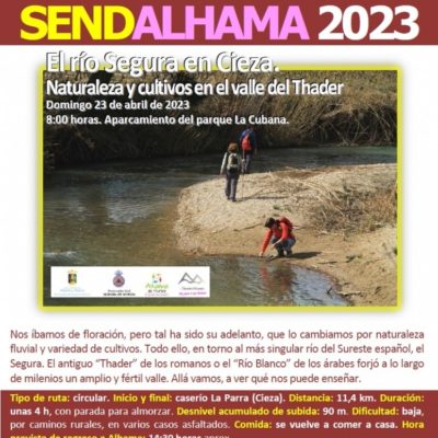 ALHAMA DE MURCIA | El martes 11 de abril se abre el plazo de inscripción para las rutas 3 y 4 de Sendalhama 2023