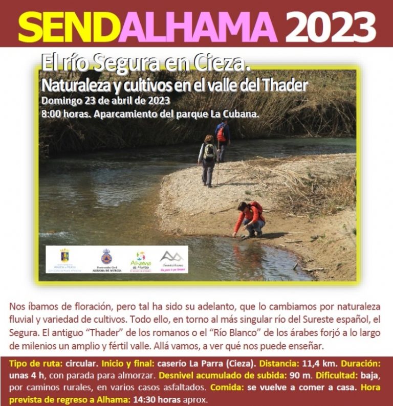 ALHAMA DE MURCIA | El martes 11 de abril se abre el plazo de inscripción para las rutas 3 y 4 de Sendalhama 2023