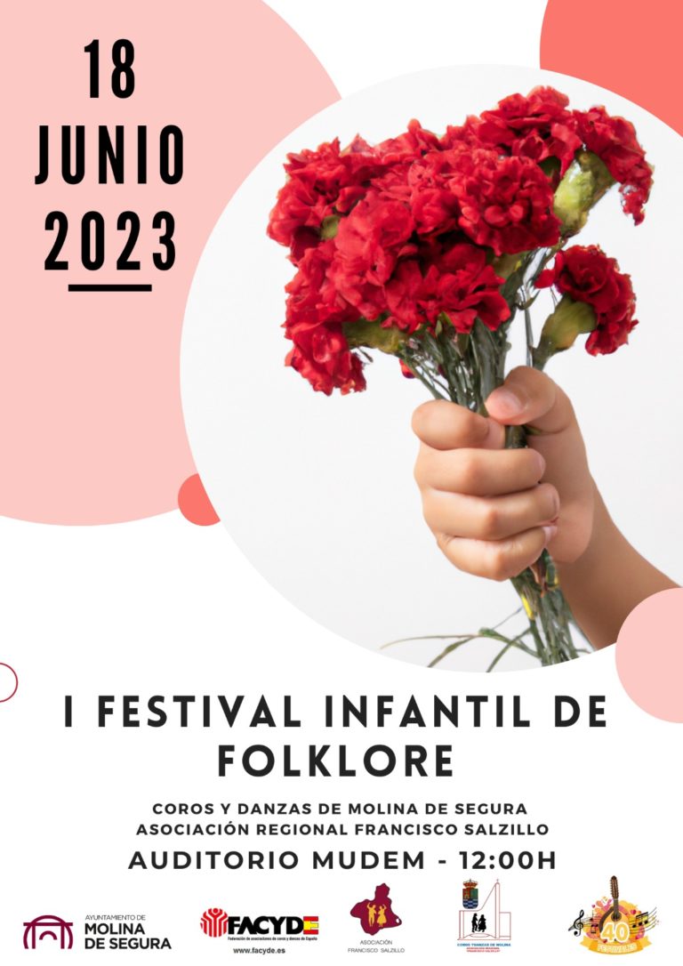 CULTURA | El primer Festival Infantil de Folklore de Molina de Segura se celebra el domingo 18 de junio en el Auditorio ‘Virginia Martínez Fernández’