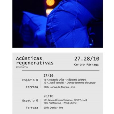 CULTURA | 
        El Centro Párraga acoge la primera edición del proyecto ‘pneuma/Acústicas regenerativas’