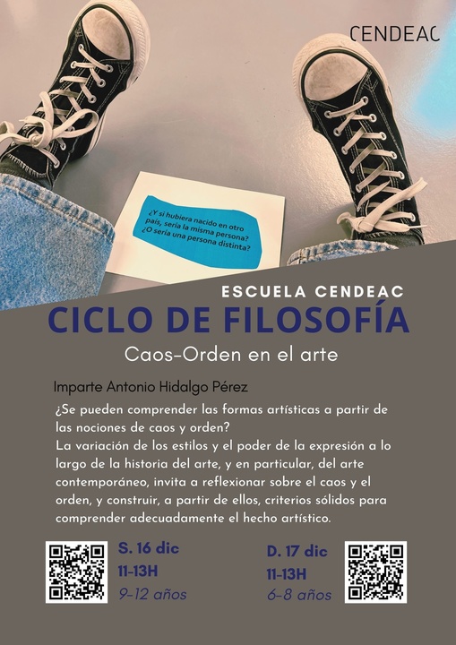 CULTURA | 
        Culmina la segunda edición del ciclo ‘Filosofía’ de ‘Escuela de Cendeac’ con las sesiones sobre el caos y el orden en el arte