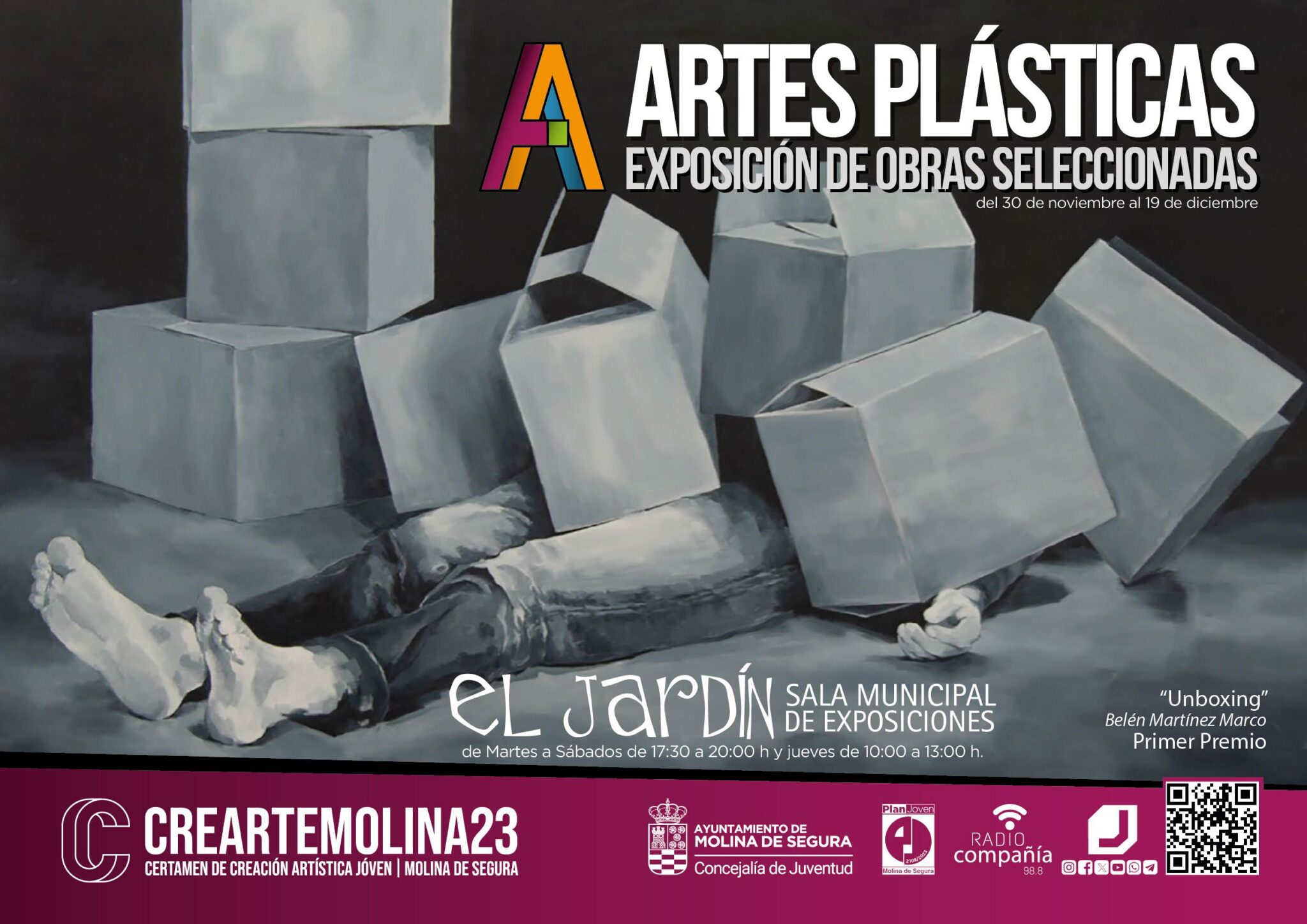CULTURA | Belén Martínez Marco, con ‘Unboxing’, consigue el primer premio de la modalidad de Artes Plásticas del Certamen de Creación Artística Joven ‘CREARTE 2023’ de Molina de Segura