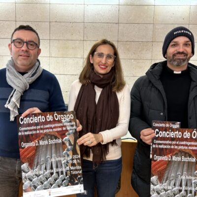 CULTURA | Totana celebra el concierto conmemorativo por el 400 aniversario de las pinturas murales den Santuario de Santa Eulalia (19 horas), a cargo del organista Marek Bochniak
