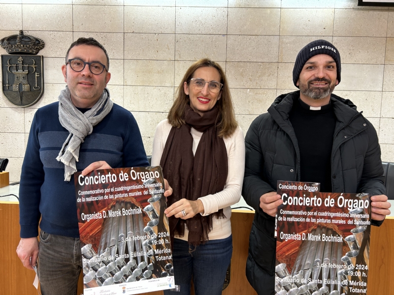 CULTURA | Totana celebra el concierto conmemorativo por el 400 aniversario de las pinturas murales den Santuario de Santa Eulalia (19 horas), a cargo del organista Marek Bochniak