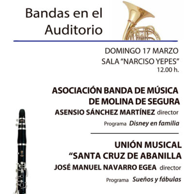 Nuevo concierto del ciclo ‘Bandas en el Auditorio’ con un programa con música de Disney y sobre sueños y fábulas