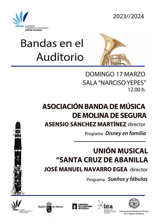 Nuevo concierto del ciclo ‘Bandas en el Auditorio’ con un programa con música de Disney y sobre sueños y fábulas