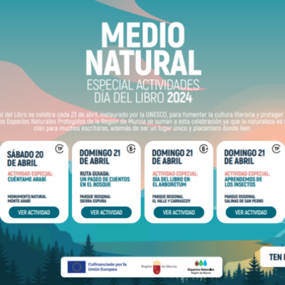 Medio Ambiente programa seis actividades en espacios naturales de la Región este fin de semana con motivo del Día del Libro
