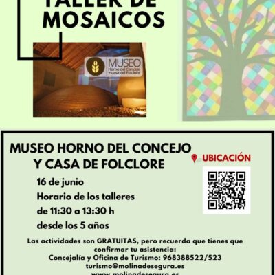 La Concejalía de Turismo organiza un taller de mosaicos el domingo 16 de junio en el Museo Horno del Concejo y Casa del Folclore de Molina de Segura