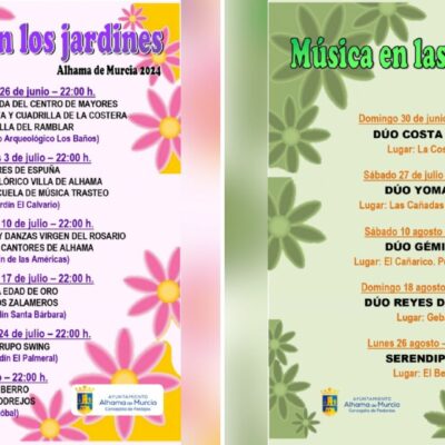 Nueva edición de «Música en los Jardines» en Alhama de Murcia, del 26 de junio al 24 de julio