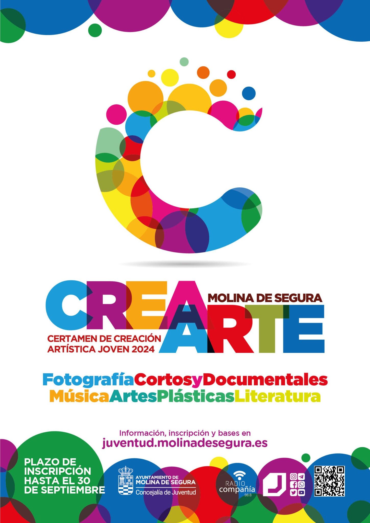 Abierta la convocatoria para la octava edición del Certamen de Creación Artística Joven ‘CREARTE 2024’ de Molina de Segura
