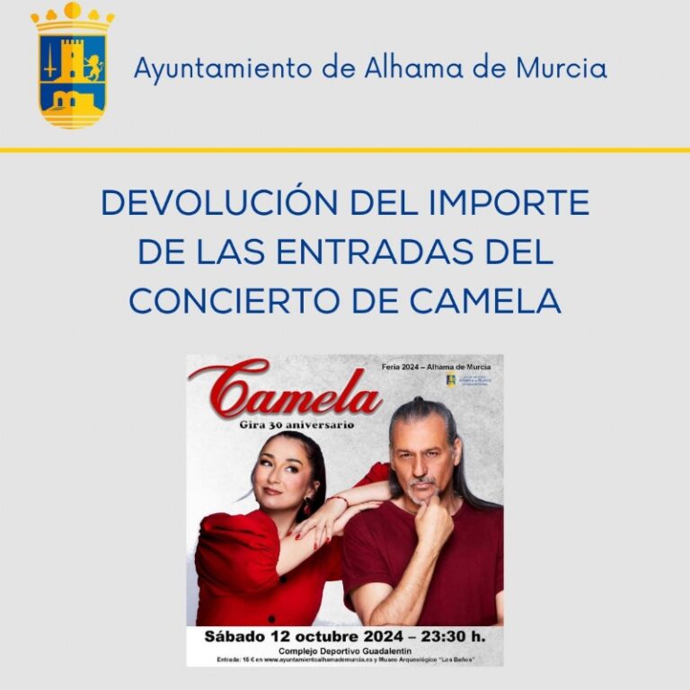 Devolución del importe de las entradas del concierto de Camela