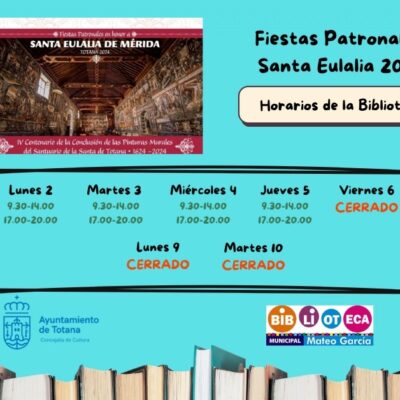 La Sala de Estudio del Centro Sociocultural «La Cárcel» permanecerá abierta durante las fiestas de Santa Eulalia a excepción del día 8 de diciembre
